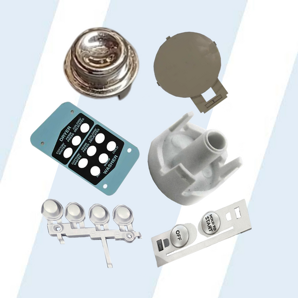 WHIRLPOOL #W10755535 - BUTTON - PTS, DRYER, CHROME