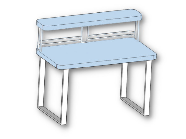 Fiberglass Laminate Table TFL DS 2460 with TFL 5' Upper Shelf