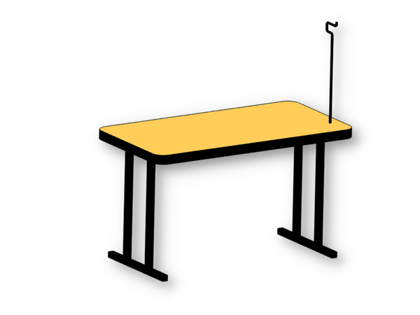 Fiberglass Laminate Table TFPR 2448 with TR-2L Hanging Hooks