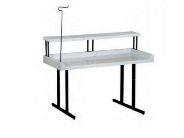 Fiberglass Folding Table TFD 244 with TFD 4' Shelf and TR-2F Hanging Hooks
