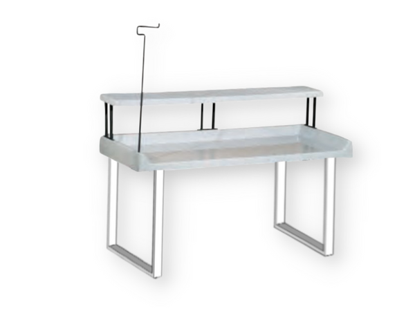 Fiberglass Folding Table TFD-DS 244 with TFD 4' Shelf and TR-2F Hanging Hooks