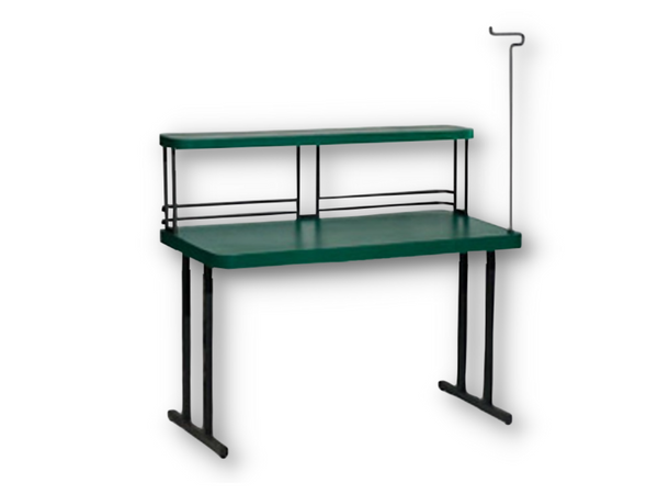 Fiberglass Laminate Table TFL 3060 with TFL 5' Shelf and TR-2L Hanging Hooks