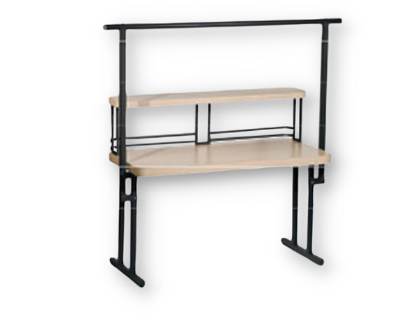 Fiberglass Laminate Table TFL 2448 with TFL 4' Shelf & TR 4 Rack