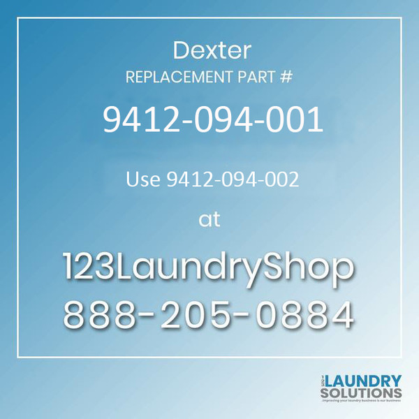 Dexter Replacement Part # 9412-094-001 Nameplate