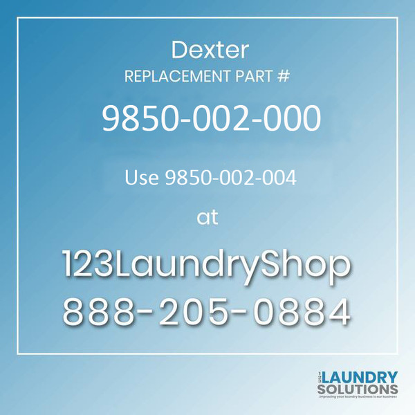 Dexter Replacement Part # 9857-115-002 replaces 9732-076-002