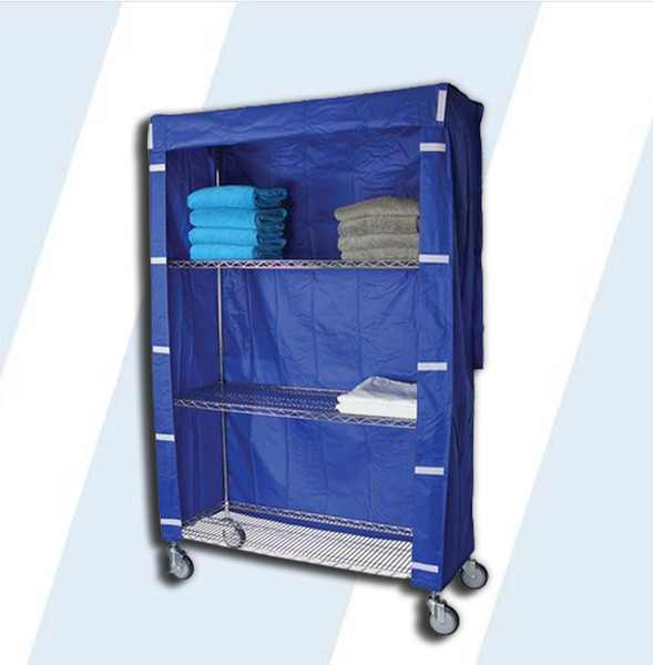 This nylon flame retardant cover provides maximum protection and accessibility for your fresh linen.

Covers are constructed from rugged 200 denier urethane coated nylon
Flame retardant and washable
Closes with Velcro on both sides
Linen Cart not included

Dimensions: 36""L x 24""W x 72""H

Product Weight: 4 lbs

Nylon Colors
navy, blue,bright yellow,gray green, white,light blue,light yellow,light mauve