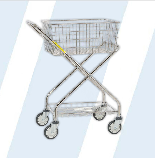 R&B's all purpose utility carts are designed for an array of different applications, ranging from the pickup of supplies, to distribution of mail and disposables. These carts are built to last for years of trouble free service.

Ideal for pickup and distribution of supplies, mail, parts, tools, disposables, etc.
Features our patented 5" Clean Wheel System™ casters with non-marking polyurethane tires
Folds for easy storage with removable top and bottom basket
Bottom basket accommodates bulkier items
Cart and basket built with chrome plated 7/8" round steel tubing

Weight capacity 25 lbs

Overall Dimensions: 23.5" L x 17" W x 36" H

Top Basket: (23.5"L x 16.5"W x 10.5"H)

Bottom Basket: (23.5" L x 14.5" W x 1.5" H)

Casters: 5" Casters

Product Weight: 26 lbs