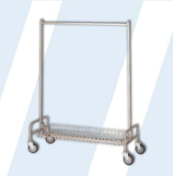 This accessory shelf allows you to add a bottom shelf to the 704 garment rack for boots or additional storage. Built with heavy-duty wire, this bottom shelf is built to last for years of trouble free service.

Also handy for transporting other small items along with garments
This unit is constructed from heavy-duty wire with a bright and sturdy chrome finish
A useful accessory that attaches to the bottom of the 704 garment rack with ease
This shelf has a 50 lb. capacity
Garment Rack not included

Product Weight: 11 lbs
