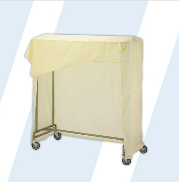 This efficient cover protects clean laundry and garments during transportation. This product is equipped with heavy-duty zinc plated steel support frame and flame retardant cover made from 200 denier urethane coated nylon.

A specially designed accessory to fit the 715 garment rack
All seams are double sewn for maximum strength
This unit can also act as an effective storage or staging unit
The support frame fits on top of the rack
Velcro closures provide security and easy accessibility to contents
Individual replacement covers are available
Garment Rack not included

Dimensions: 60""L x 27""W x 65""H
Product Weight: 13 lbs

NYLON COLORS
navy, blue, bright yellow, gray green, white, light blue, light yellow, light mauve