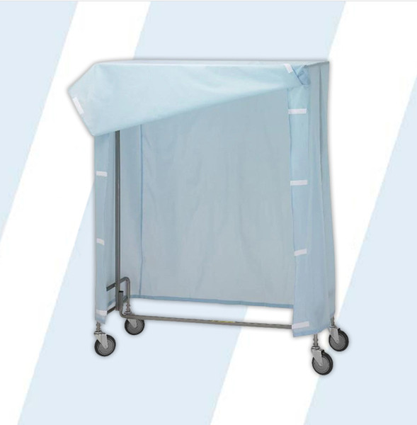 This efficient cover protects clean laundry and garments during transportation. This product is equipped with heavy-duty zinc plated steel support frame and flame retardant cover made from 200 denier urethane coated nylon.

A specially designed accessory to fit the 703 garment rack
All seams are double sewn for maximum strength
This unit can also act as an effective storage or staging unit
The required support frame fits on top of the rack
Velcro closures provide security and easy accessibility to contents
Individual replacement covers are available
Garment Rack not included

Dimensions: 36""L x 24""W x 57""H
Product Weight: 11 lbs

NYLON COLORS
navy, blue, bright yellow, gray green, white, light blue, light yellow, light mauve