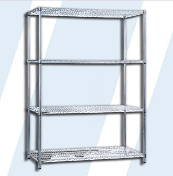 These bright and shiny chrome plated shelving units are as versatile as they are practical. Our shelving units come in a variety of different sizes and shelving options. Ideal for your kitchen, office, garage, and more.

Four sturdy 24" x 48" wire shelves
Shelves are adjustable in 1" increments
Each shelf holds up to 500 lbs of evenly distributed weight
Easy to assemble without tools
Leveling feet included
Nylon and antimicrobial covers available

Weight Capacity: 2,000 lbs
Dimensions: 48" L x 24" W x 72" H
Product Weight: 73 lbs