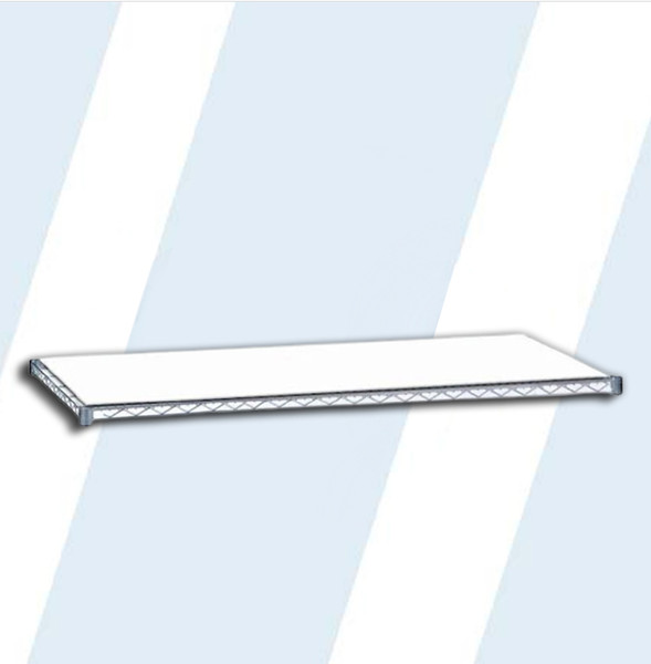 This 1/8" thick white ABS textured plastic insert is custom cut to be used with an 24" x 60" wire shelf.

Provides added protection to help meet healthcare codes
Fits snugly into the wire shelf and cleans easily
Wire shelf not included

Product Weight: 3 lbs