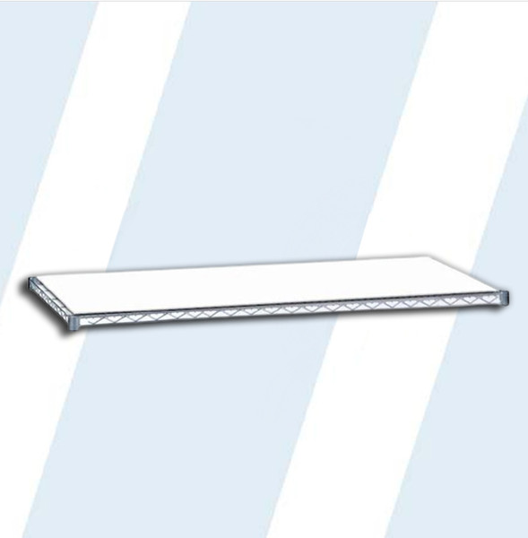 This 1/8" thick white ABS textured plastic insert is custom cut to be used with an 18" x 48" wire shelf.

Provides added protection to help meet healthcare codes
Fits snugly into the wire shelf and cleans easily
Wire shelf not included

Product Weight: 2 lbs