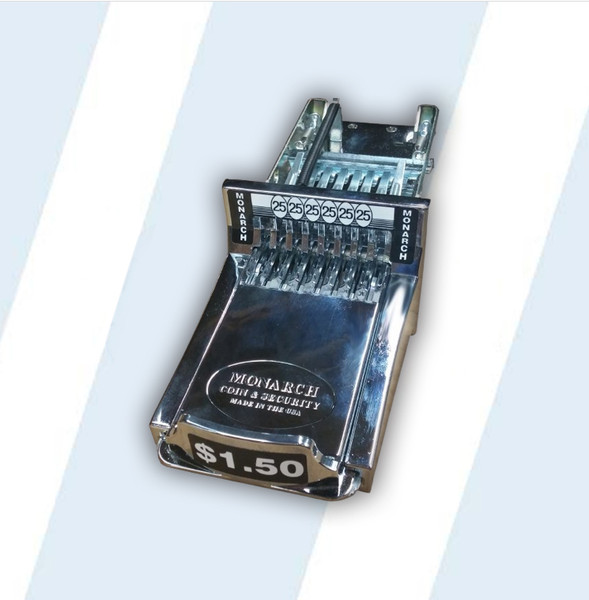 Monarch Vertical 8 Coin Chutes (1.50) Chrome Model: V8L01(1.50)