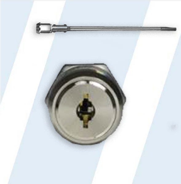 MONARCH LOCK & EXTENSION FOR SPEED QUEEN / HUEBSCHEXT027 (15 3/4” Long, 360º Turn) with Tri- Gard Locks