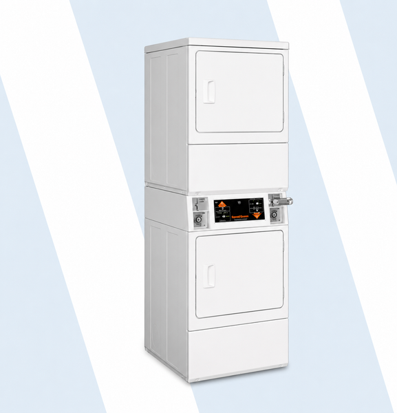 Speed Queen commercial gas stacked dryer rental model SSGNCFGS116TW01 Quantum Gold Pro