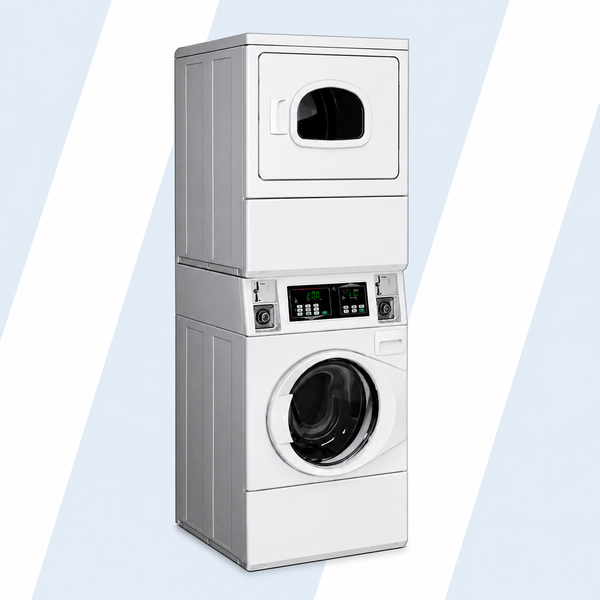 Rental Speed Queen STGNCASP115TW01 (STGNCASP116TW01) Stack Washer/Dryer 22 lb Capacity - Gas