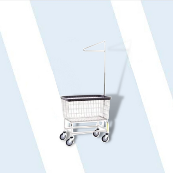 Large Capacity Laundry Cart w/ Single Pole Rack, All Chrome