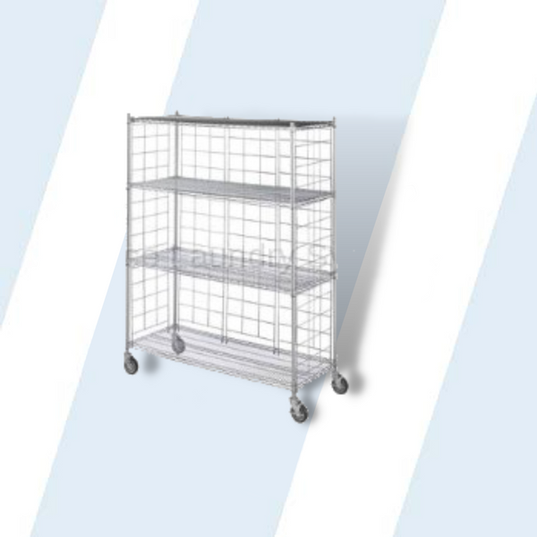 Chrome Plated Side Enclosure Panels for 24" Wide Linen Carts and Shelving Units (2 each)