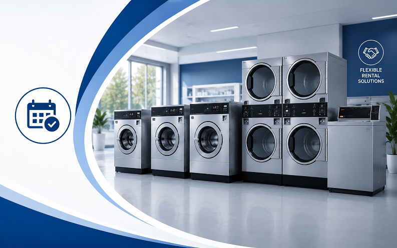 Commercial laundry equipment rental and leasing options for apartments and hotels