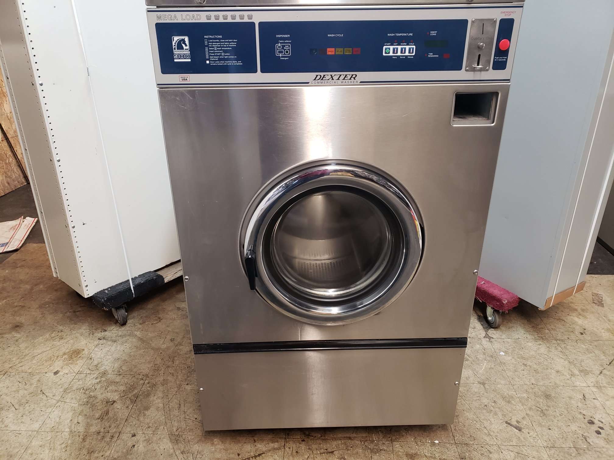 DEXTER T900 COMMERCIAL FRONT LOAD WASHING MACHINE, MODEL