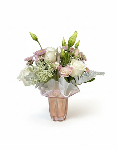 Duncan & Miller Glass Basket ~ Blushing Beauty