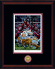 "Maximum Block" - Collegiate Classic print.  Mahogany frame • Black/Crimson matting .