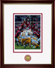 "Maximum Block" - Collegiate Classic print.  Mahogany Gold Lip frame • White/Crimson matting.