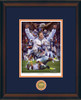 "All In One Spirit" - Collegiate Classic print.  Walnut frame • Navy/Orange matting. "All In One Spirit" - Collegiate Classic print.  Walnut frame • Navy/Orange matting.