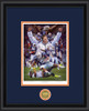 "All In One Spirit" - Collegiate Classic print.  Black frame • Navy/Orange matting. "All In One Spirit" - Collegiate Classic print.  Black frame • Navy/Orange matting.