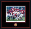 "Rocky Stop"  Collegiate Classic print.  Mahogany frame • Black/Crimson matting.