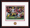 "The Shutout"  Collegiate Classic print.  Mahogany frame • White/Crimson matting.