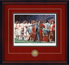 "The Coach and 315" - Collegiate Classic print.  Mahogany frame • Crimson Suede/Black matting with optional v-groove. "The Coach and 315" - Collegiate Classic print.  Mahogany frame • Crimson Suede/Black matting with optional v-groove.