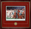 "The Coach and 315" - Collegiate Classic print.  Mahogany/Gold Lip frame • Crimson Suede/Black matting with optional v-groove. "The Coach and 315" - Collegiate Classic print.  Mahogany/Gold Lip frame • Crimson Suede/Black matting with optional v-groove.