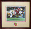 "The Sack"  Collegiate Classic print.  Mahogany/Gold Lip frame • Oyster/Crimson matting.