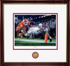 "Finish!" - Collegiate Classic print.  Mahogany/Gold Lip frame • White/Crimson matting. "Finish!" - Collegiate Classic print.  Mahogany/Gold Lip frame • White/Crimson matting.