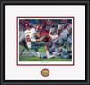 "Leap of Faith"  Collegiate Classic print.  Black frame • White/Crimson matting.