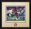 "Leap of Faith"  Collegiate Classic print.  Mahogany frame • Oyster/Crimson matting.