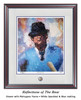 "Reflections of the Bear" print shown in our Mahogany frame with White Speckled/Blue matting.