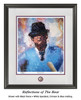 "Reflections of the Bear" print shown in our Black frame with Speckled White/Crimson/Blue matting.