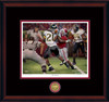 "The Catch" - Collegiate Classic print.  Mahogany frame • Black/Crimson matting.