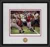 "The Catch" - Collegiate Classic print.  Black frame • Storm Suede/Crimson matting with optional v-groove.