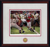 "The Catch" - Collegiate Classic print.  Mahogany frame • Storm Suede/Crimson matting with optional v-groove.