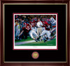 "Champions" - Collegiate Classic print.  Mahogany/Gold Lip frame • Black/Crimson matting.