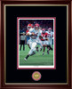 "Crimson Redemption" - Collegiate Classic print.  Mahogany/Gold Lip frame • Black/Crimson matting.
