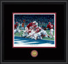 "The Goal Line Stand" - Collegiate Classic print.  Black frame • Black/Crimson matting.