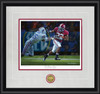"The Heisman Spirit" - Collegiate Classic print.  Black frame • Storm Suede/Crimson matting with optional v-groove.