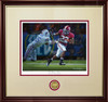 "The Heisman Spirit" - Collegiate Classic print.  Mahogany/Gold Lip frame • Oyster/Crimson matting.