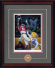 "Heisman Heights" - Collegiate Classic print. Mahogany frame • Charcoal Suede/Crimson matting with optional v-groove.