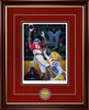 "Heisman Heights" - Collegiate Classic print.  Mahogany/Gold Lip frame • Crimson Suede/Black matting with optional v-groove.